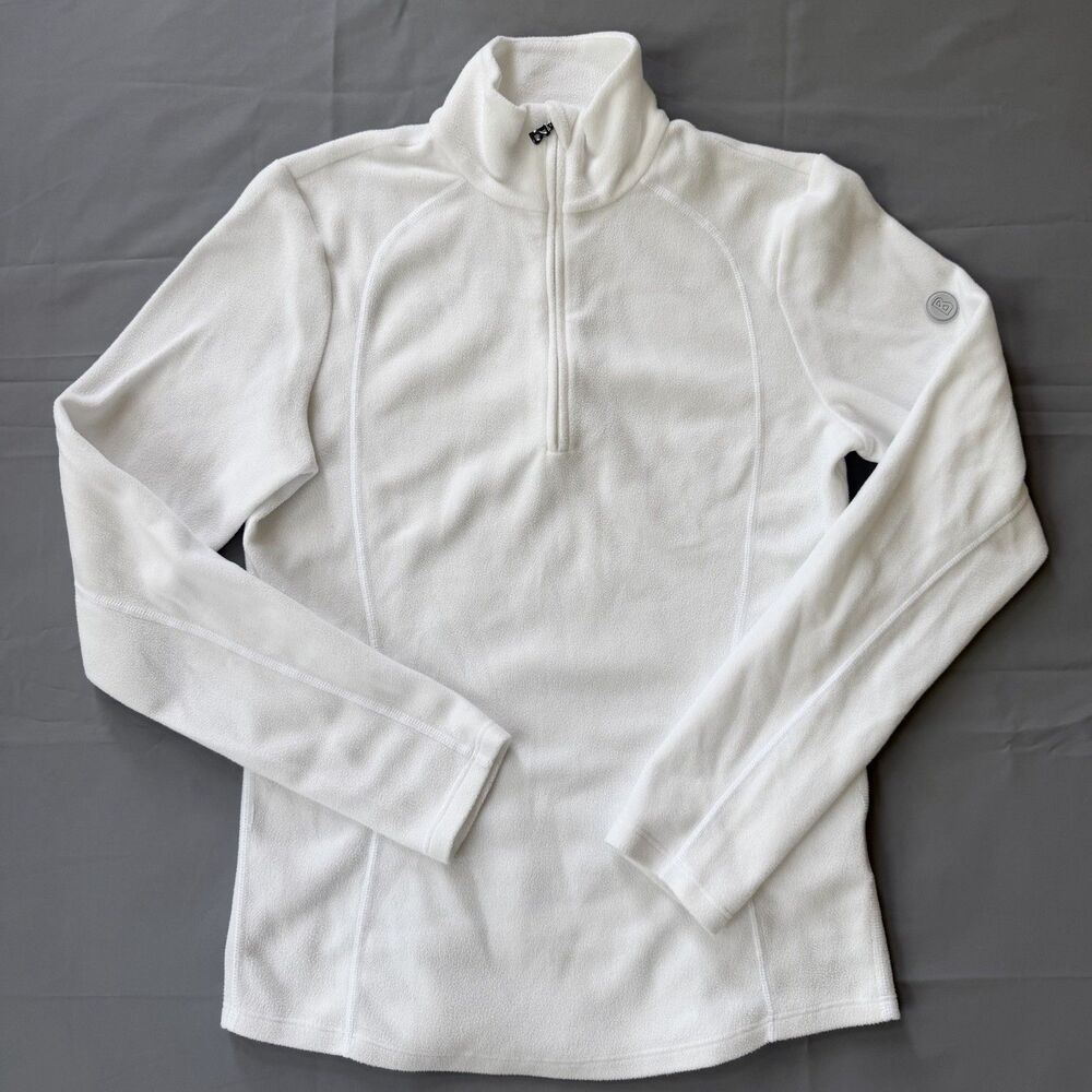 Bogner Women’s White 1/4 Zip Fleece Pullover Sweater - Size US 4 SML XS - EUC